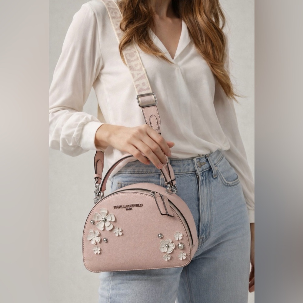 Karl Lagerfeld Paris Pink Top Handle Crossbody Pearl/Lotus NWT